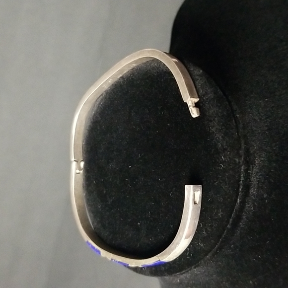 Vintage Silver And Lapis Bracelet - Picture 3 of 6